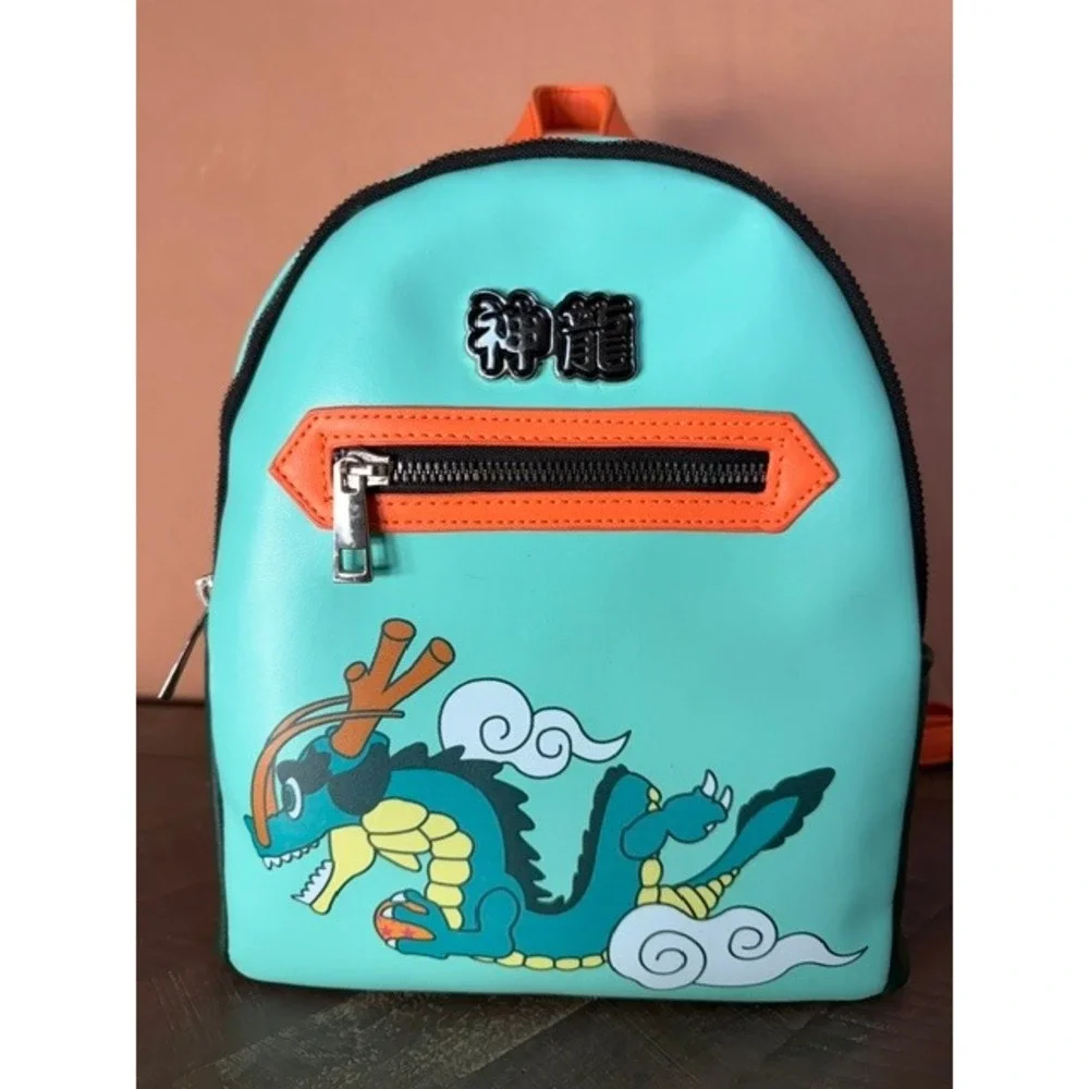 Dragon Ball Super Shenron Mini Backpack Bioworld Teal Orange Anime Bag